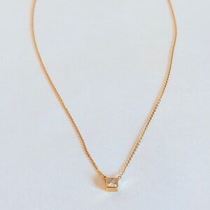 Elegant Natural Diamond Real 14k Gold Necklace